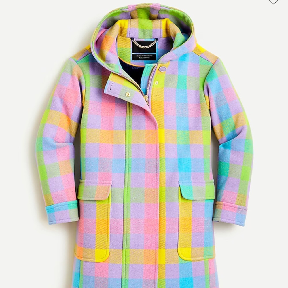 J.Crew colorful plaid coat